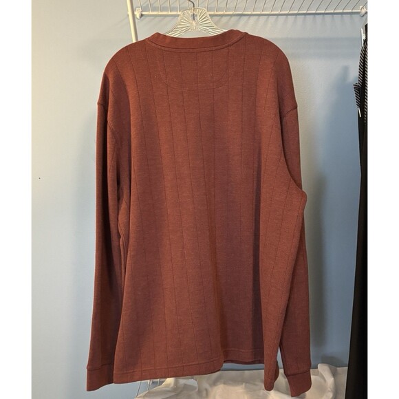 Columbia Sweatshirt Mens XL Ribbed Pullover Maroon Long Sleeve V Neck - Picture 6 of 6